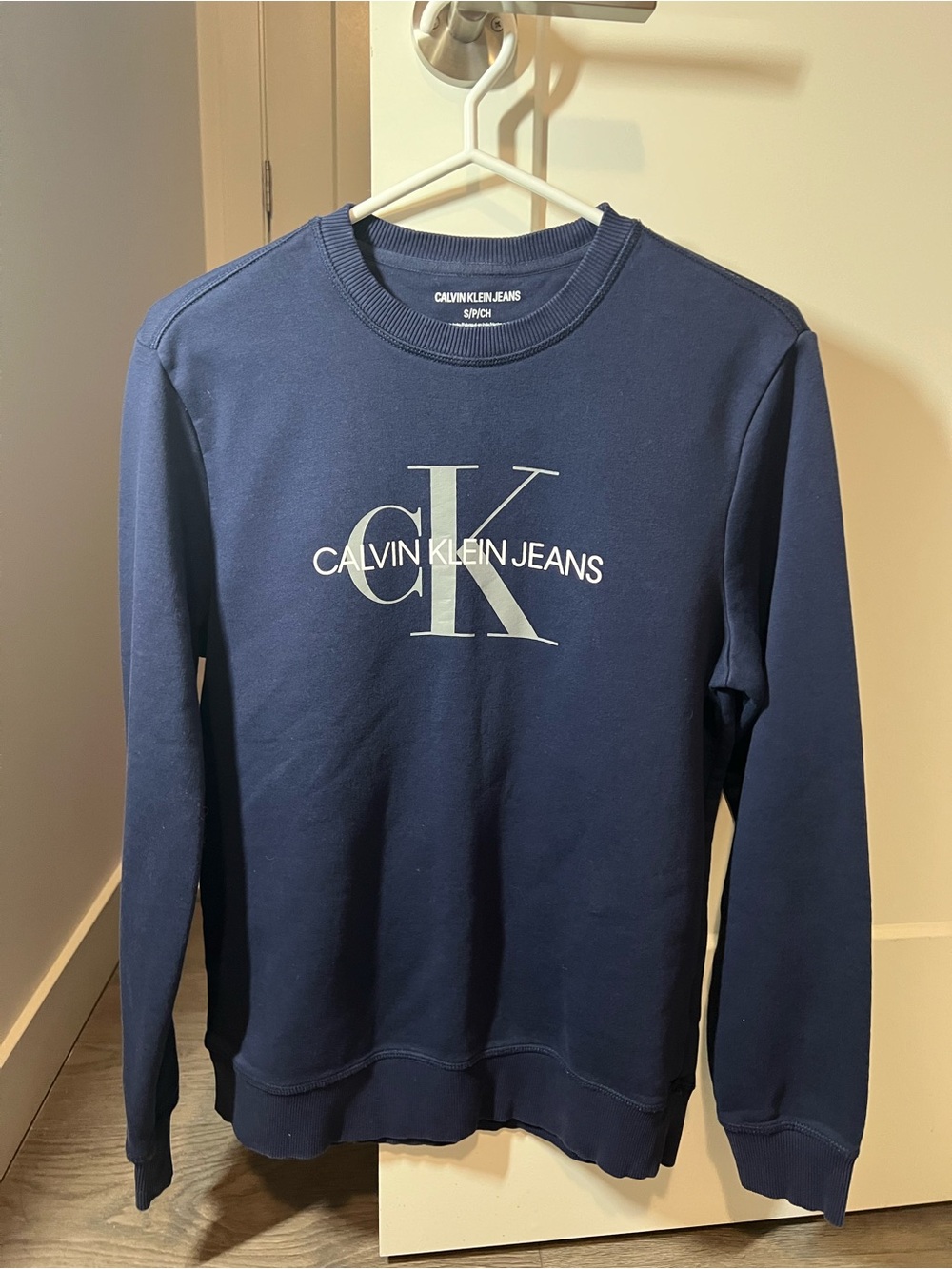 Calvin Klein Jeans Navy Blue CK Logo Crewneck Sweatshirt